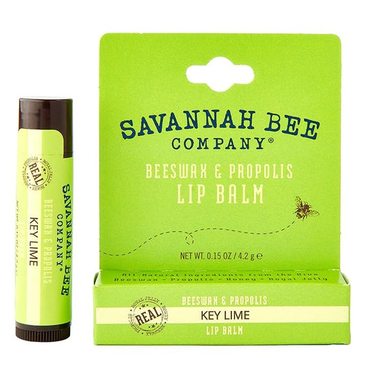 Savannah Bee Lip Balm Hanger 0.15 oz - Invigorating Mint Flavor - Natural Ingredients for Supple, Soft Lips - Convenient Hanger Design (.15 Oz, Key Lime)-VivaGrace Women