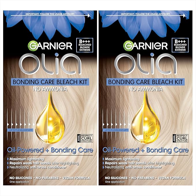 Garnier Hair Color Olia Ammonia-Free Brilliant Color Oil-Rich Permanent Hair Dye, B+++ Bleach Blonde Extreme, 2 Count (Packaging May Vary)-VivaGrace Women