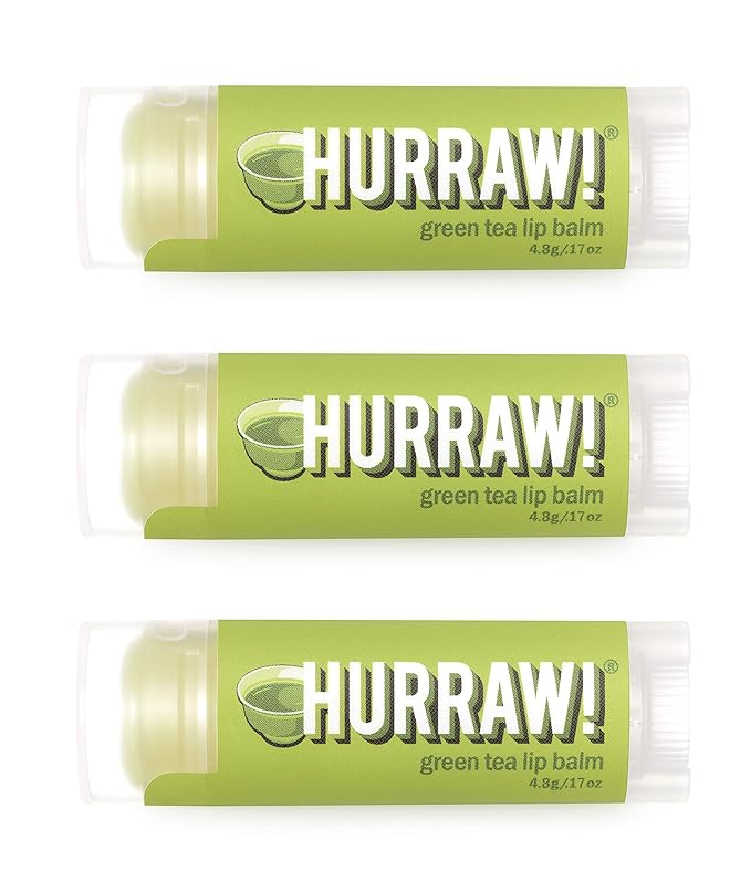 Hurraw! Green Tea Lip Balm, 3 Pack: Organic, Certified Vegan, Cruelty and Gluten Free. Non-GMO, 100% Natural Ingredients. Bee, Shea, Soy and Palm Free. Made in USA-VivaGrace Women