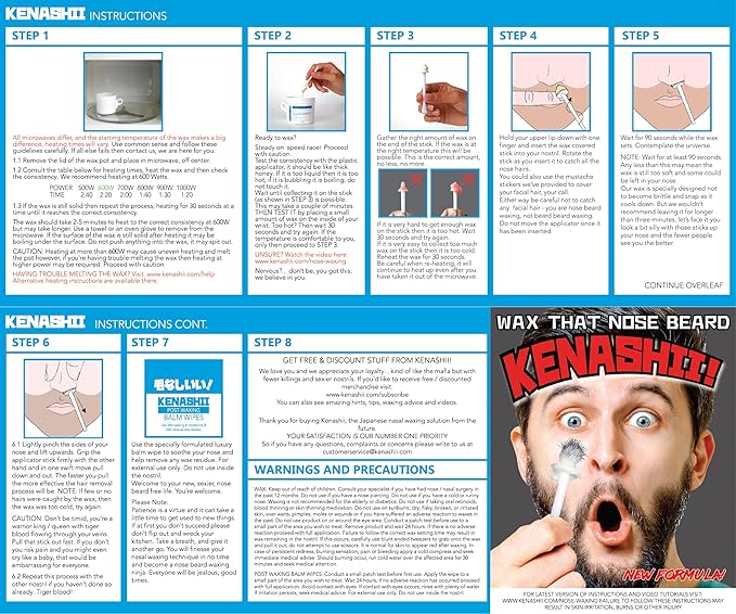 KENASHII Nose Wax Kit | 100 g Wax, 24 Applicators | Hair Removal Kit for Men and Women | Includes Balm Wipes and Mustache Guards | Lasts up to 5 Weeks-VivaGrace Women