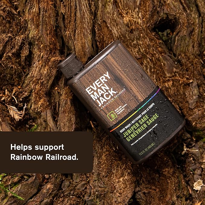 Every Man Jack Hydrating Body Wash for all skin types - Juniper Sage fragrance - Naturally Derived Ingredients - Cleanse, Nourish, and Hydrate Skin -Paraben Free, Phthalate Free, Dye Free-13.5oz - 2pk-VivaGrace Women