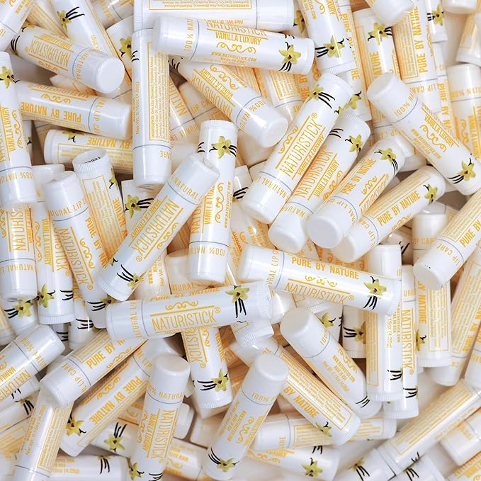 150-Pack Lip Balm in Bulk by Naturistick. Vanilla Scent. 100% Natural Ingredients. Best Beeswax Chapstick for Dry, Chapped Lips. Made in USA-VivaGrace Women