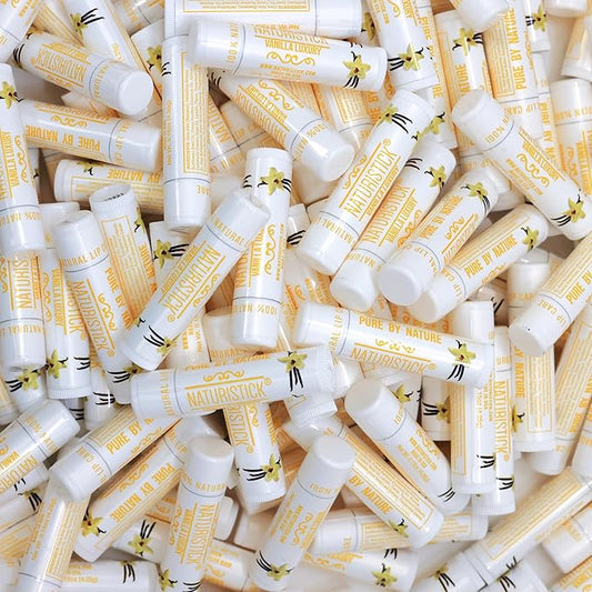 150-Pack Lip Balm in Bulk by Naturistick. Vanilla Scent. 100% Natural Ingredients. Best Beeswax Chapstick for Dry, Chapped Lips. Made in USA-VivaGrace Women