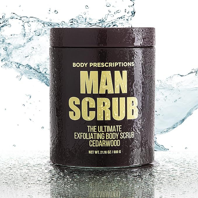 Body Prescriptions Men’s Exfoliating Body Scrub – Ultimate Skin Cleansing Wash in Jar with Twist-Top Lid, For All Skin Types, 21 Ounce (Pack of 1), Cedarwood-VivaGrace Women