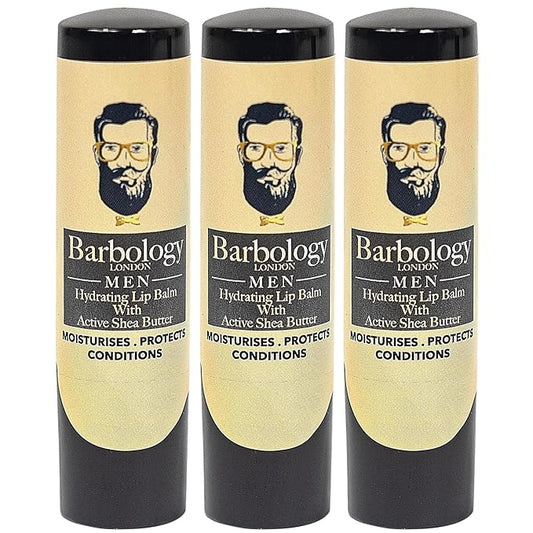 Men's Moisturizing Lip Balm for Chapped Lips with Organic Moroccan Argan Oil, Lightweight Formula Leaves Zero Residue, 0.17oz (Pack of 3)-VivaGrace Women