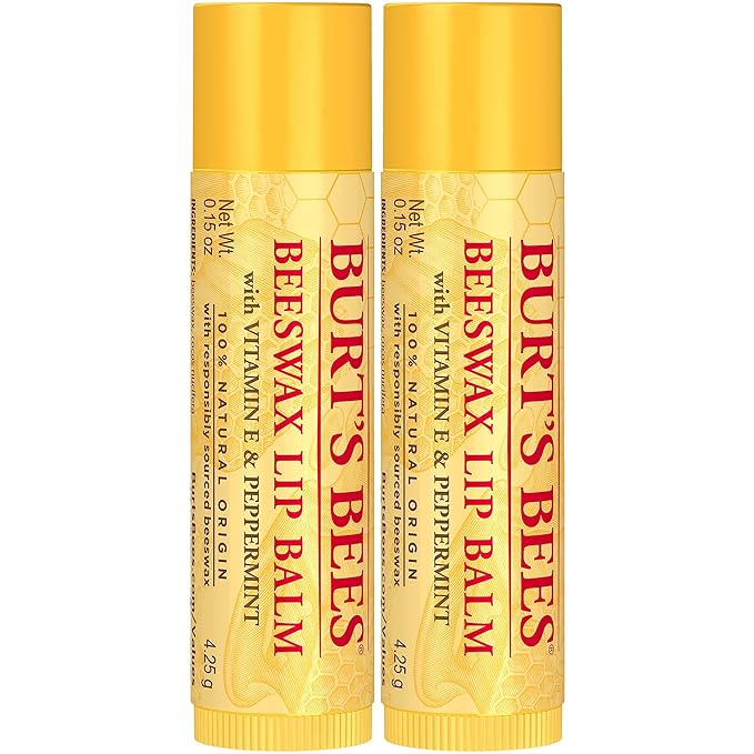 Burt's Bees Lip Balm Easter Basket Stuffers - Original Beeswax, Lip Moisturizer With Responsibly Sourced Beeswax, Tint-Free, Natural Conditioning Lip Treatment, 2 Tubes, 0.15 oz. (Pack of 2)-VivaGrace Women