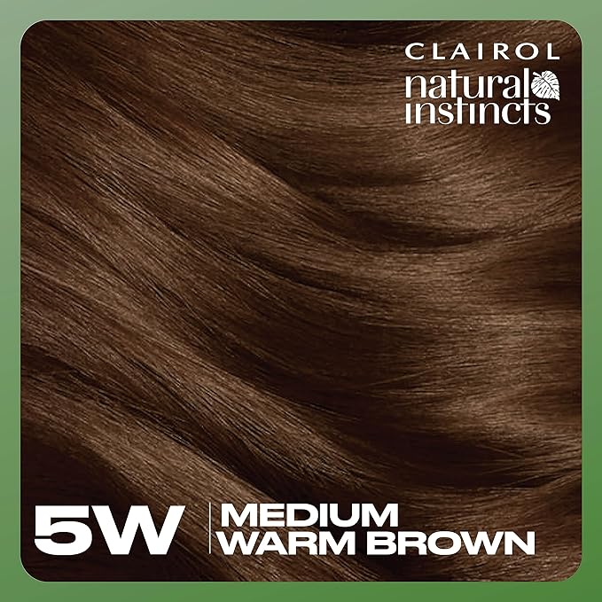 Clairol Natural Instincts Demi-Permanent Hair Dye, 5W Medium Warm Brown Hair Color, Pack of 1-VivaGrace Women