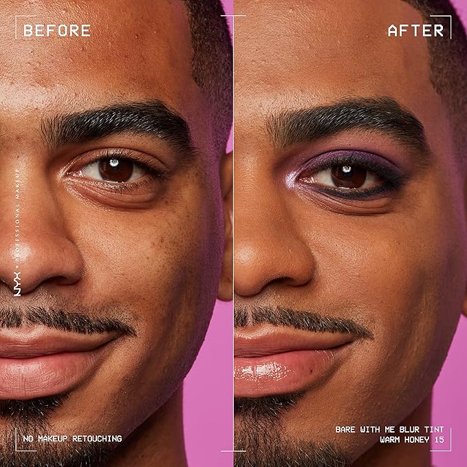 NYX PROFESSIONAL MAKEUP Bare With Me Blur Skin Tint Foundation Make Up with Matcha, Glycerin & Niacinamide - Warm Honey-VivaGrace Women