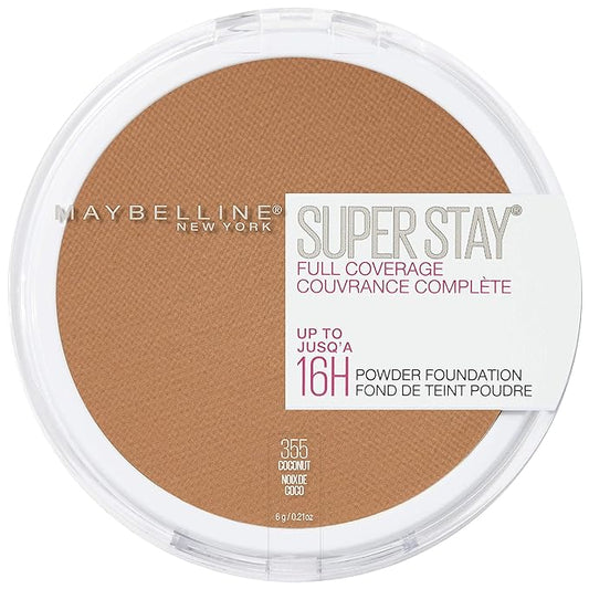 Maybelline Super Stay Full Coverage Powder Foundation Makeup, Up to 16 Hour Wear, Soft, Creamy Matte Foundation, Coconut, 1 Count-VivaGrace Women