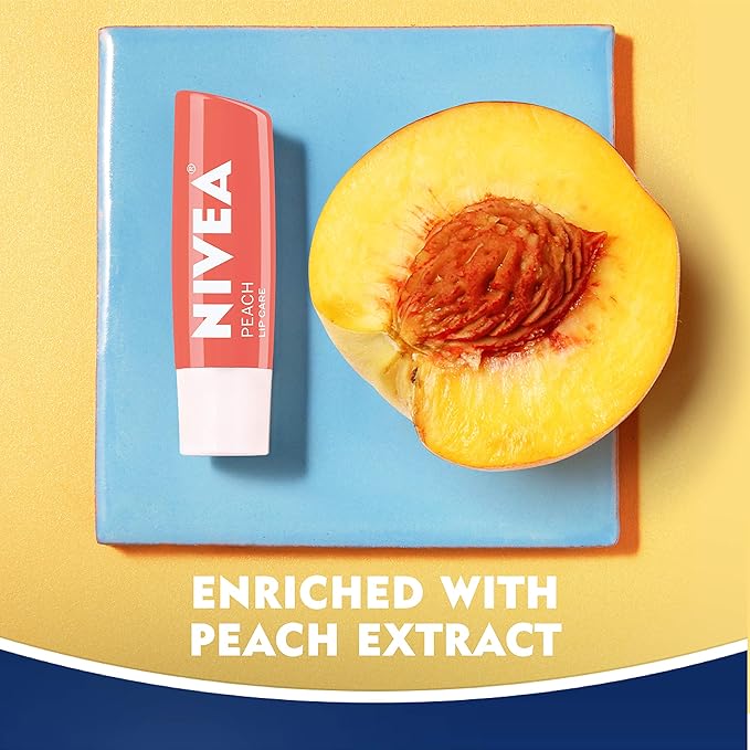 NIVEA Peach Lip Care - Tinted Lip Balm for Beautiful, Soft Lips - Pack of 4-VivaGrace Women