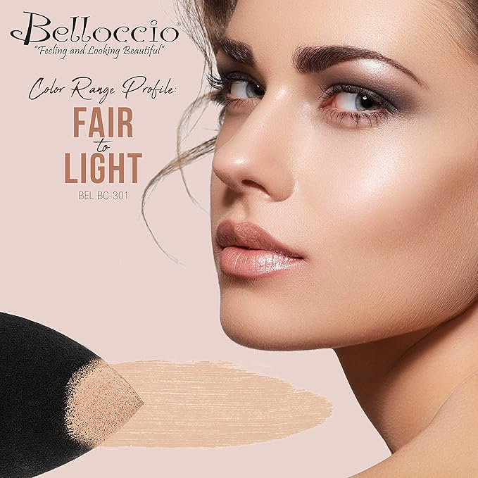 Belloccio High Definition Fair Shade Makeup Concealer 5 gram Jar - Conceal Imperfections, Hide Blemishes, Dark Under Eye Circles, Cosmetic Cream - Use Under Airbrush Foundation-VivaGrace Women