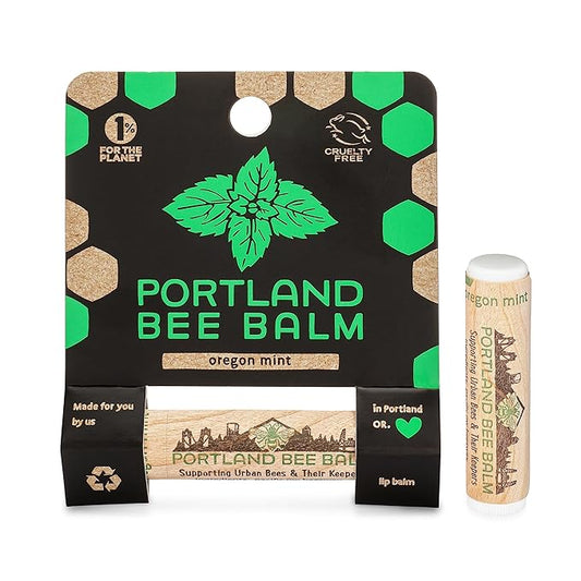 Portland Bee Balm All Natural Handmade Beeswax Based Lip Balm, Oregon Mint 1 Count-VivaGrace Women