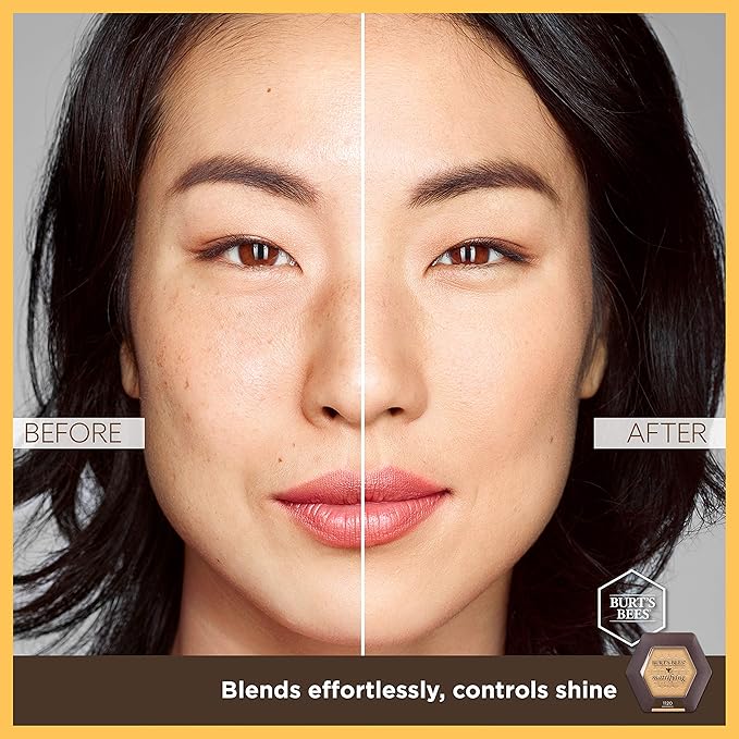 Burts Bees 100% Natural Mattifying Powder Foundation, Sand - 0.3 Ounce (Pack of 2)-VivaGrace Women