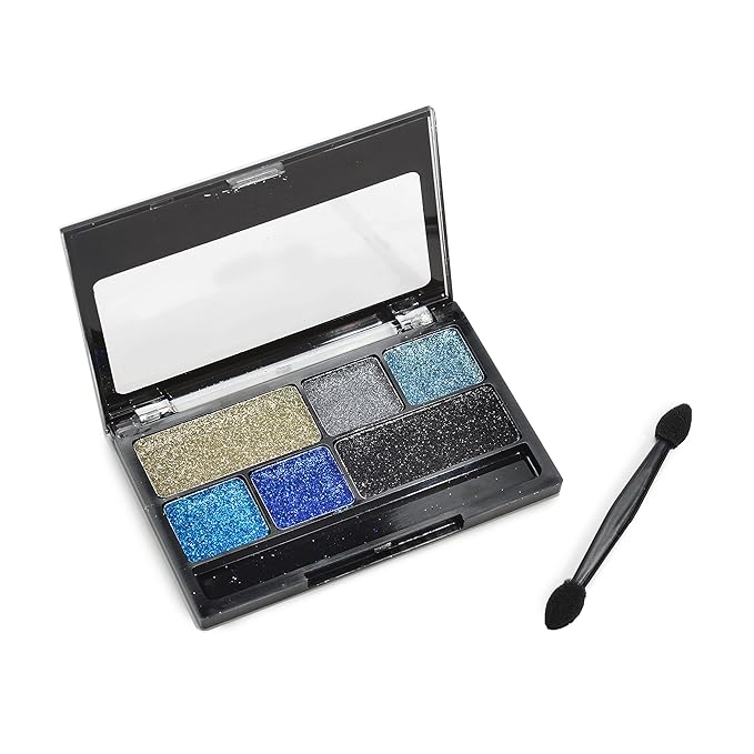 BYS Glitter Glitz Gel for Eyes and Face Eye 6 Shade Makeup Palette - Azure Blue-VivaGrace Women