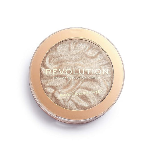 Revolution Beauty, Reloaded Pressed Powder Highlighter, Intensely Pigmented for a High Impact Dewy Finish, Just My Type, 0.22 Oz.-VivaGrace Women