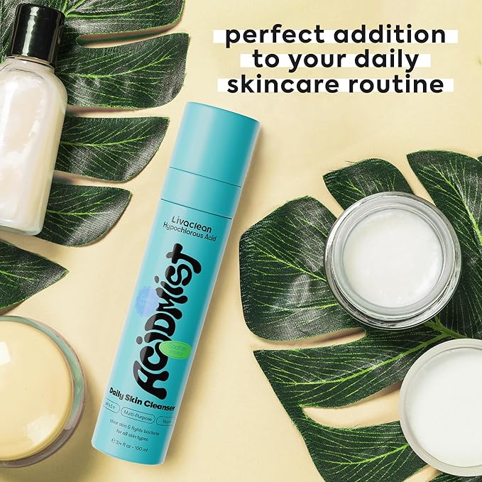 Hypochlorous Acid Spray for Face & Body - Helps Reduce Redness and Breakouts - Travel Size Hypochlorous Spray, Multi-Purpose Topical Facial Skin Repair, pH-Balancing Toner - TSA, Livaclean-VivaGrace Women