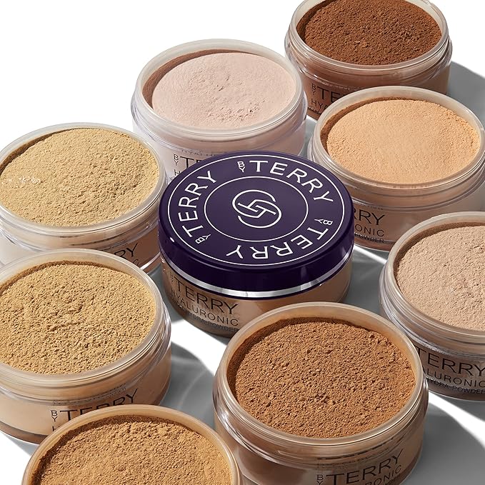 By Terry Hyaluronic Tinted Hydra-Powder, Non-Drying Loose Face Setting Powder, Blur Imperfections & Mattify, Dark, 0.35 oz-VivaGrace Women