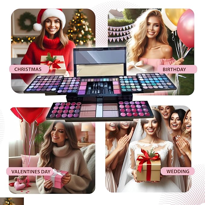 Makeup Kit for Women - 190-in-1 - Professional Makeup Pallets, makeup kit Includes Eyeshadows, Blushes, Makeup Brushes & More For a Full Makeup Look-VivaGrace Women