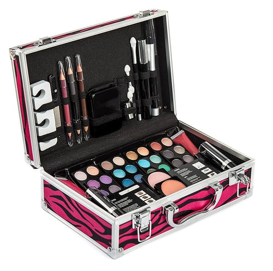Makeup Kit Gift Set - 51 Piece - 32 Eye Shadows, 2 Blushes, 2 Lip Glosses, 2 Lipsticks, 2 Eye Liner Pencils, 1 Lip Liner Pencil, 1 Mascara - Case with Carrying Handle-VivaGrace Women