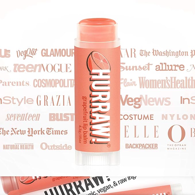 Hurraw! Grapefruit Lip Balm: Organic, Certified Vegan, Cruelty and Gluten Free. Non-GMO, 100% Natural Ingredients. Bee, Shea, Soy and Palm Free. Made in USA-VivaGrace Women