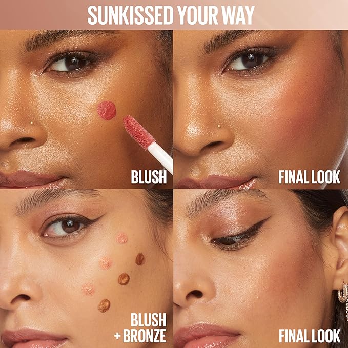 Maybelline Sunkisser Multi-Use Liquid Blush and Bronzer, Blendable, Longwear, Glowy Make Up, Shades On, 1 Count-VivaGrace Women