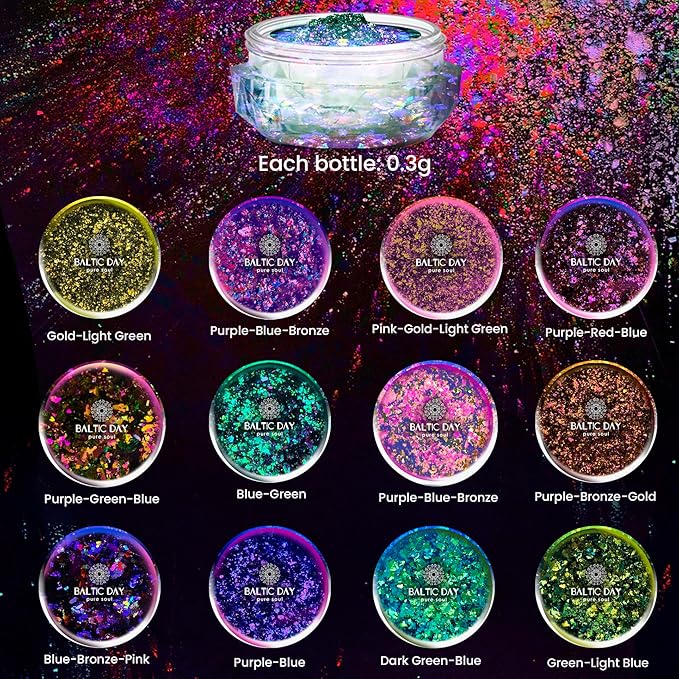 Chameleon Flakes & Chameleon Aurora Opal Flakes - Chameleon Flakes for Resin, Nails - Chameleon Mica Powder for Epoxy Resin, Paint-VivaGrace Women