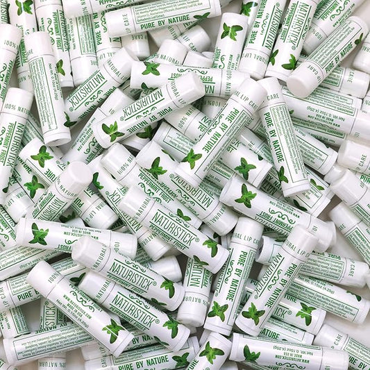 150-Pack Lip Balm in Bulk by Naturistick. Peppermint Scent. 100% Natural Ingredients. Best Beeswax Chapstick for Dry, Chapped Lips. Made in USA-VivaGrace Women