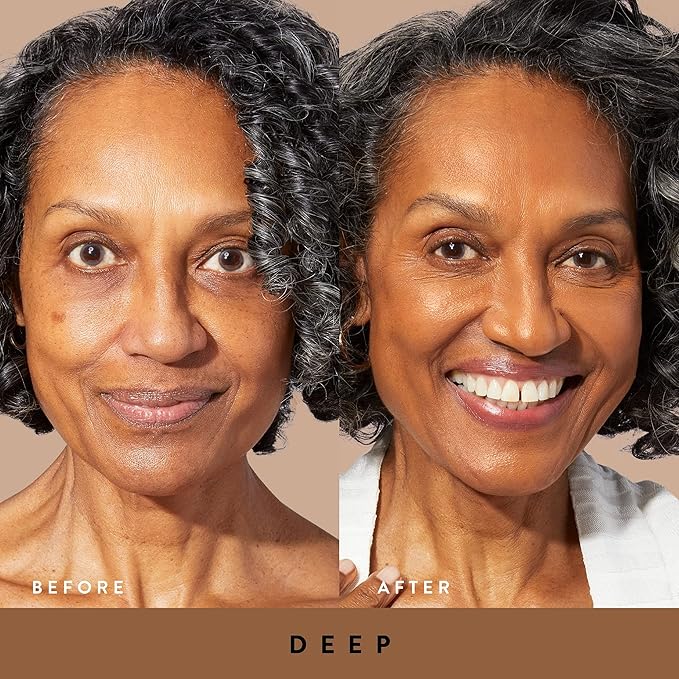 LAURA GELLER NEW YORK Quench-n-Tint Tinted Moisturizer - Deep - Sheer to Light Buildable Coverage - Natural Glow Finish - Lightweight Formula with Hyaluronic Acid-VivaGrace Women