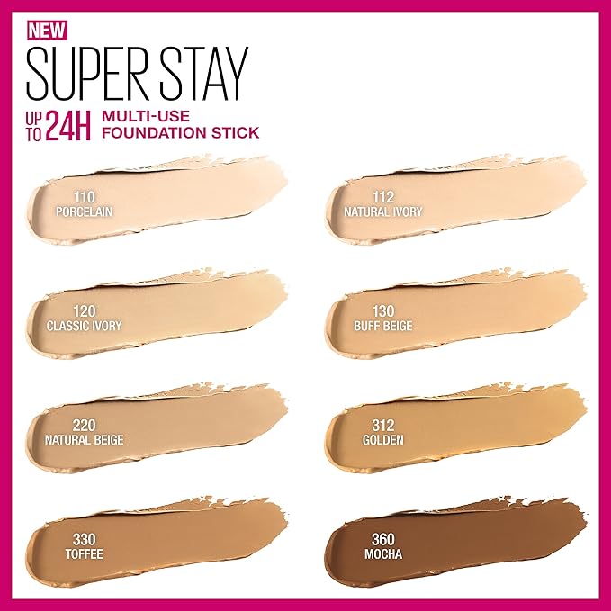 Maybelline New York Super Stay Foundation Stick For Normal to Oily Skin, Natural Beige, 0.25 oz.-VivaGrace Women