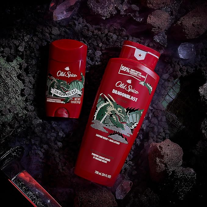 Old Spice Body Wash for Men, Dragonblast, Long Lasting Lather, 24 fl oz (Pack of 4)-VivaGrace Women