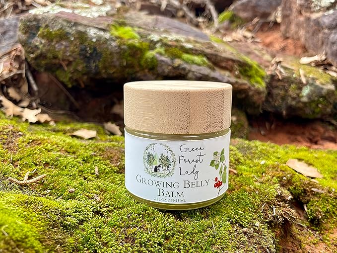 Green Forest Lady-Organic Growing Belly Balm to Support Skin as it Stretches in Pregnancy | Improves Elasticity | Moisturizes Skin | Soothes Itching | 2 FL. OZ./59.15 ML.-VivaGrace Women