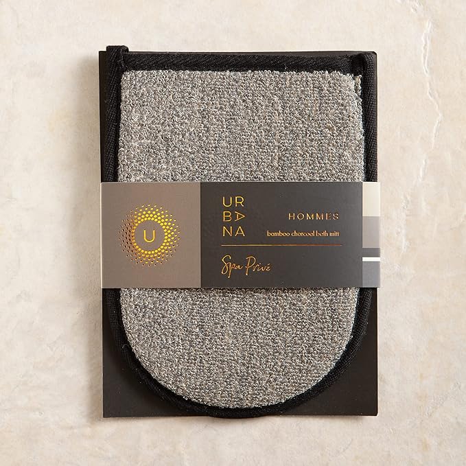 Urbana Spa Prive Men's Bamboo Charcoal Collection, Bath Mitt-VivaGrace Women