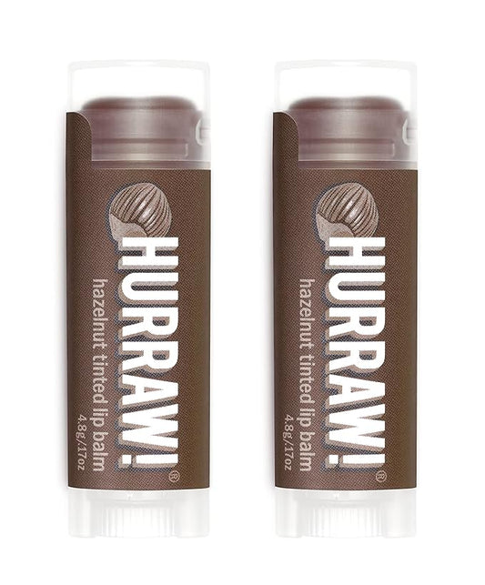 Hurraw! Hazelnut Tinted Lip Balm, 2 Pack: (Sheer Brown Tint) Organic, Certified Vegan, Cruelty and Gluten Free. Non-GMO, 100% Natural Ingredients. Bee, Shea, Soy and Palm Free. Made in USA-VivaGrace Women