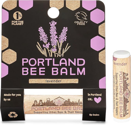 Portland Bee Balm All Natural Handmade Beeswax Based Lip Balm, Lavender 1 Count-VivaGrace Women