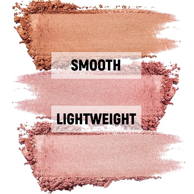 3 Colors Blush Palette，Blush Powder for Cheeks Makeup，Glitter Blusher with Brush，Long Wear，Highly Pigmented-VivaGrace Women