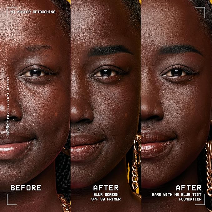 NYX PROFESSIONAL MAKEUP Blurscreen SPF 30 Primer, 3-in-1 Blurring Makeup Primer with Sunscreen, Vegan Formula with No White Cast or Greasy Feeling-VivaGrace Women