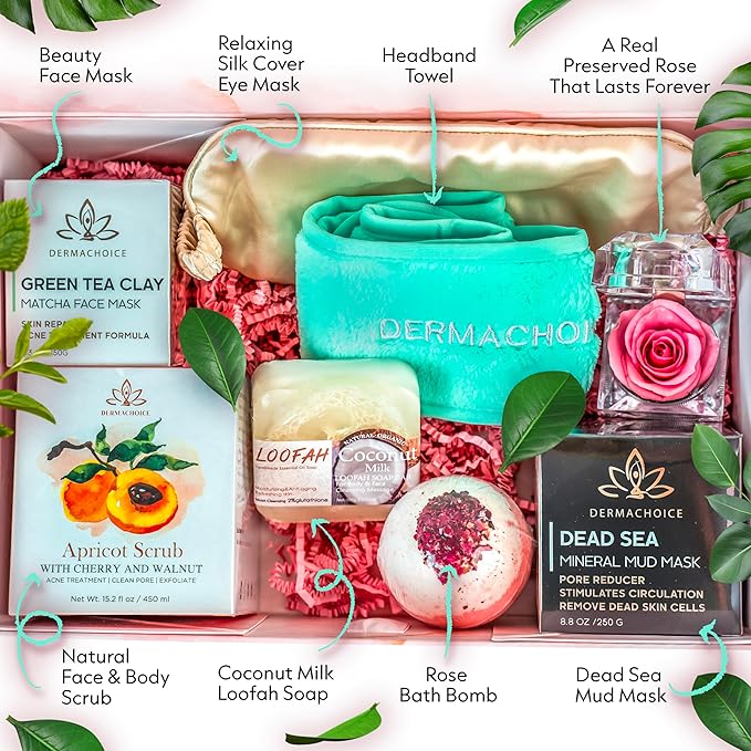 Skin Repair Spa Gift Set - 8 Piece Skin Care Products for Women, Beauty & Personal Care - Full Size Skincare Set Spa Gift Basket, Infused with Minerals & Vitamins - Gift Box Spa Kit-VivaGrace Women
