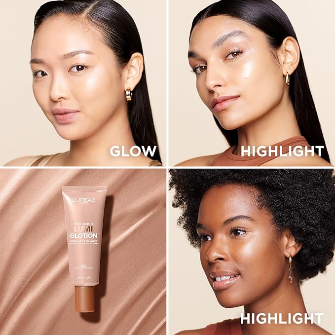 L'Oreal Paris Makeup True Match Lumi Glotion, Natural Glow Enhancer, Illuminator Highlighter, Bronzing Drops For a Sun-Kissed Glow, 902 Light-VivaGrace Women
