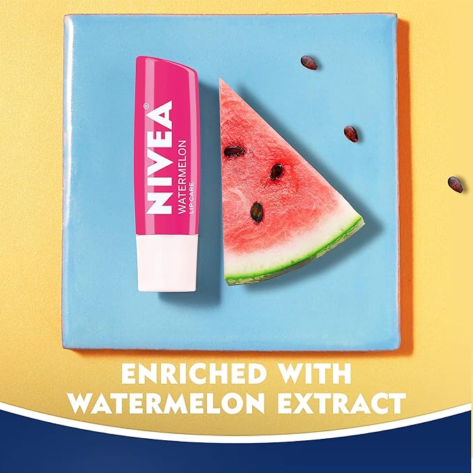 NIVEA Watermelon Lip Care - Tinted Lip Balm for Beautiful, Soft Lips - Pack of 4-VivaGrace Women