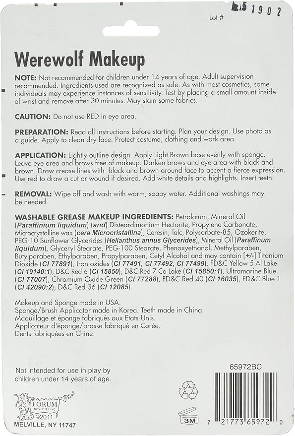Forum Novelties 199242 Werewolf Makeup Kit-VivaGrace Women