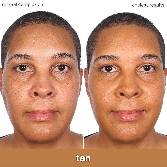 Almay Anti-Aging Foundation, Smart Shade Face Makeup with Hyaluronic Acid, Niacinamide, Vitamin C & E, Hypoallergenic-Fragrance Free, 600 Tan, 1 Fl Oz (Pack of 1)-VivaGrace Women