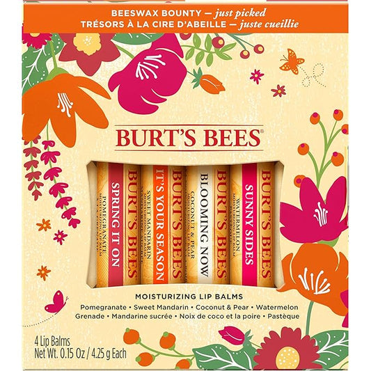 Burt's Bees Gifts, 4 Lip Balm Products, Just Picked Set - Pomegranate, Sweet Mandarin, Coconut Pear & Watermelon (4 Pack)-VivaGrace Women