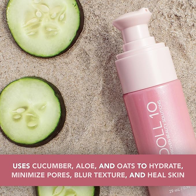 Doll 10 - Doll Skin Tinted Serum Primer - Blurs Color, Texture & Pores - Improves Skin While Wearing - Good for All Skin Types - Oil Free, Vegan, Cruelty Free & No Parabens (Tan-Deep, 1 oz)-VivaGrace Women