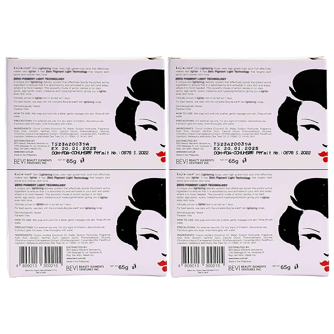 Kojie San Skin Brightening Brush Set - Original Kojic Acid Soap That Helps Reduces Dark Spots & Other Types of Skin Damage – 65g x 6 Bars and Relumins Deep Pore Facial Cleansing Brush-VivaGrace Women