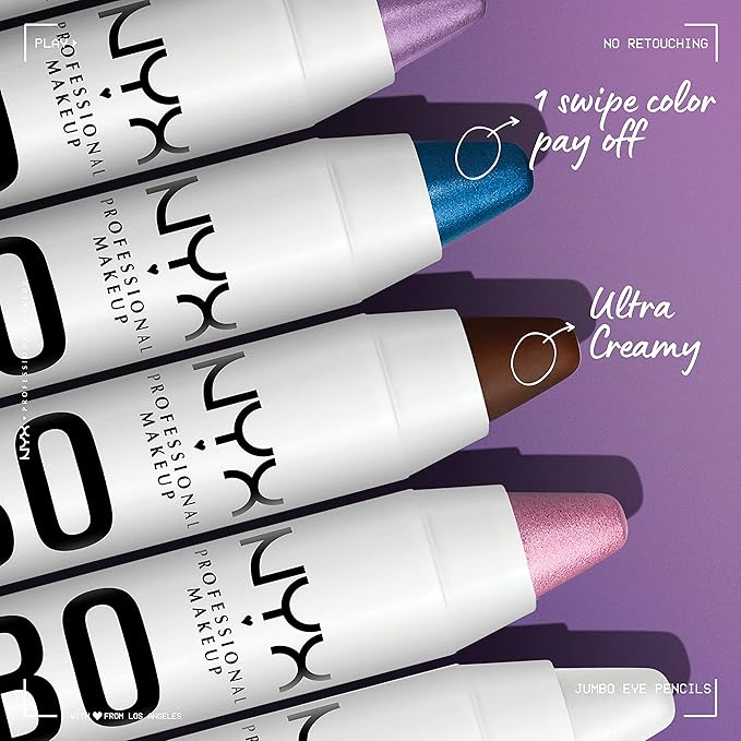 NYX PROFESSIONAL MAKEUP Jumbo Eye Pencil, Blendable Eyeshadow Stick & Eyeliner Pencil - Milk & Black Bean (2-Pack)