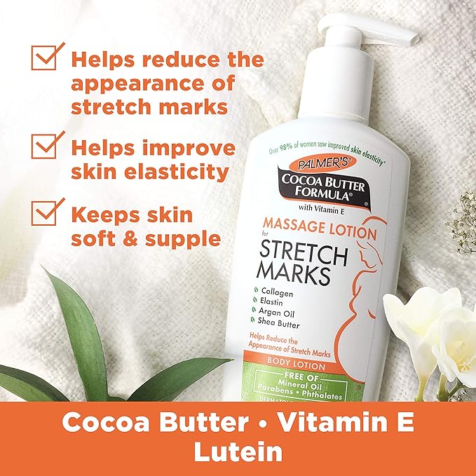 Palmer's Cocoa Butter Formula Massage Lotion for Stretch Marks and Pregnancy Skin Care, 6.5 Ounces (Pack of 3)-VivaGrace Women