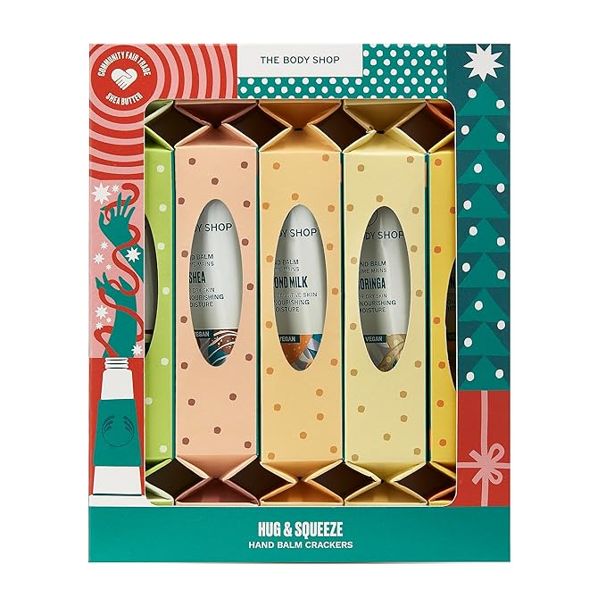 The Body Shop Hug & Squeeze Hand Balm Body Care Holiday Gift Set, Vegan, 5-Piece Set-VivaGrace Women