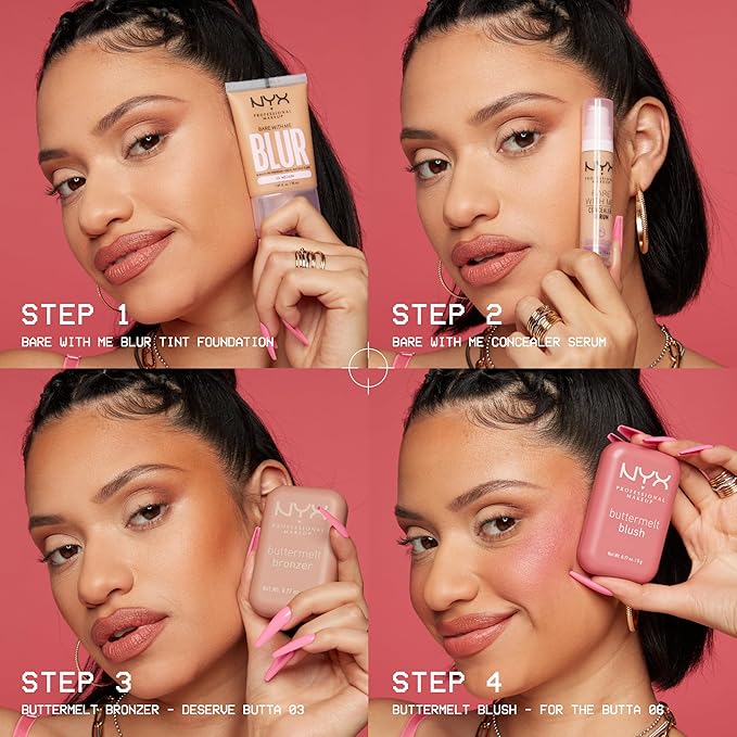 NYX PROFESSIONAL MAKEUP Buttermelt Powder Blush, Fade and Transfer-Resistant Blush, Up to 12HR Make Up Wear, Vegan Formula - Feeling Butta-VivaGrace Women