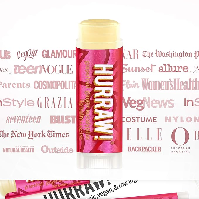 Hurraw! Grapefruit, Ginger, Eucalyptus (Kapha) Lip Balm: Organic, Certified Vegan, Cruelty and Gluten Free. Non-GMO, 100% Natural Ingredients. Bee, Shea, Soy and Palm Free. Made in USA-VivaGrace Women