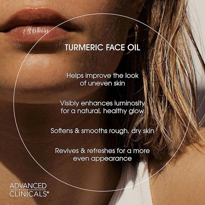 Advanced Clinicals Turmeric Oil Serum For Face | Facial Skin Care Serum With Jojoba + Coconut Oil To Improve Appearance Of Dark Spots & Uneven Skin Tone | Antioxidant Dry Skin Moisturizer, 2-Pack-VivaGrace Women